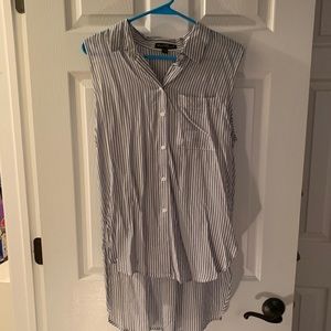 Blue/white stripe button down